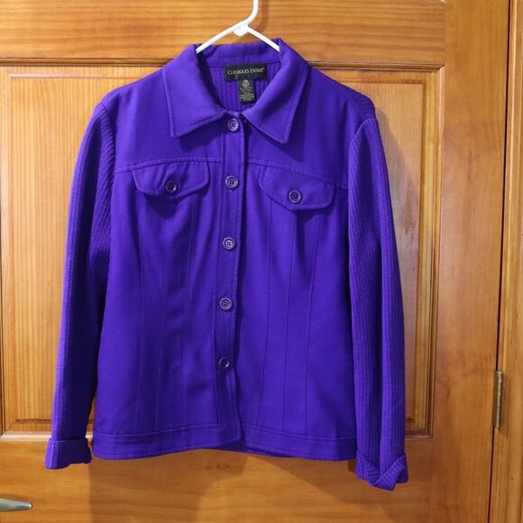 Classiques Entier Vintage Royal Purple Shackett Sweater Top LG - Picture 2 of 10
